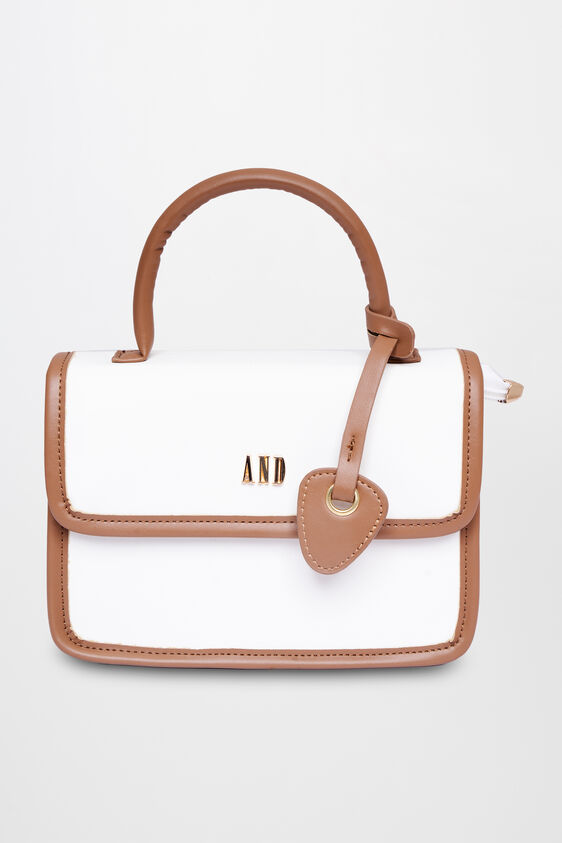 White Regular Solid Sling Bag, , image 1